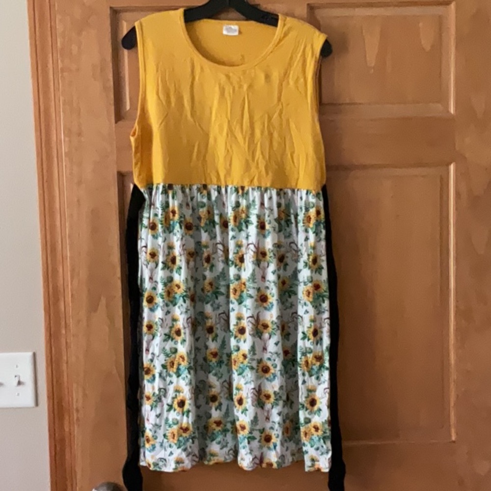 Floral Yellow and White Dress